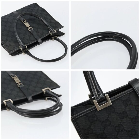 GUCCI GG Canvas Jackie Hand Bag Black Silver 002 1065 Auth 144418 - Picture 16 of 16